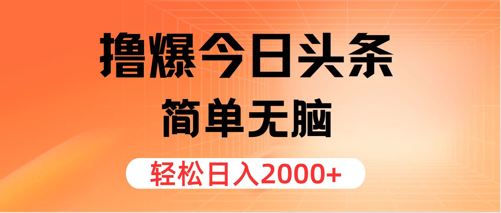 撸爆今日头条，简单无脑，日入2000+-爱我搜(25so)资源网