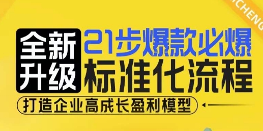 21步爆款必爆标准化流程，全新升级，打造企业高成长盈利模型-爱我搜(25so)资源网