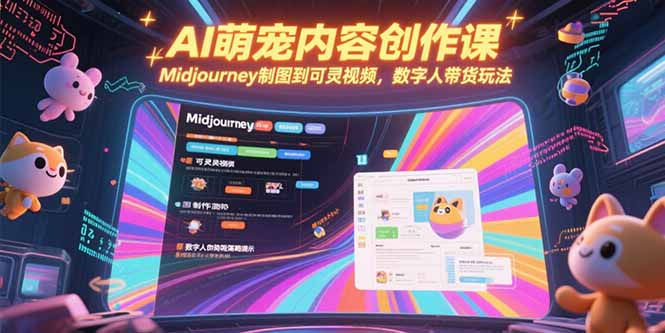 AI萌宠内容创作课，Midjourney制图到可灵视频，数字人带货玩法-爱我搜(25so)资源网