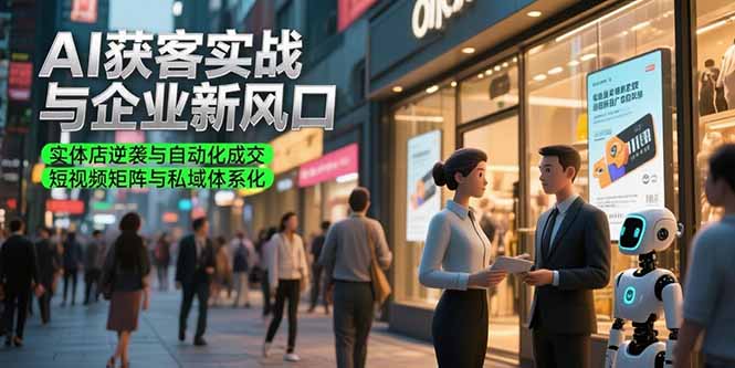 AI获客实战与企业新风口，实体店逆袭与自动化成交 短视频矩阵与私域体系化-爱我搜(25so)资源网