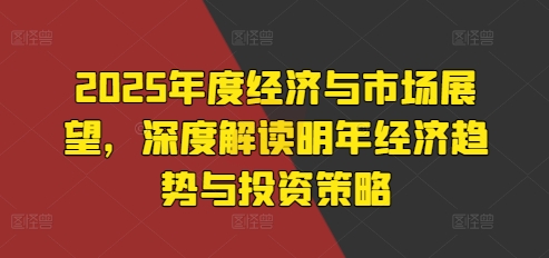 2025年度经济与市场展望，深度解读明年经济趋势与投资策略-爱我搜(25so)资源网