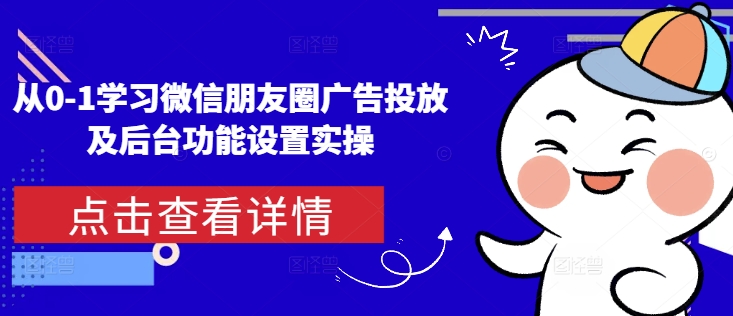 从0-1学习微信朋友圈广告投放及后台功能设置实操-爱我搜(25so)资源网