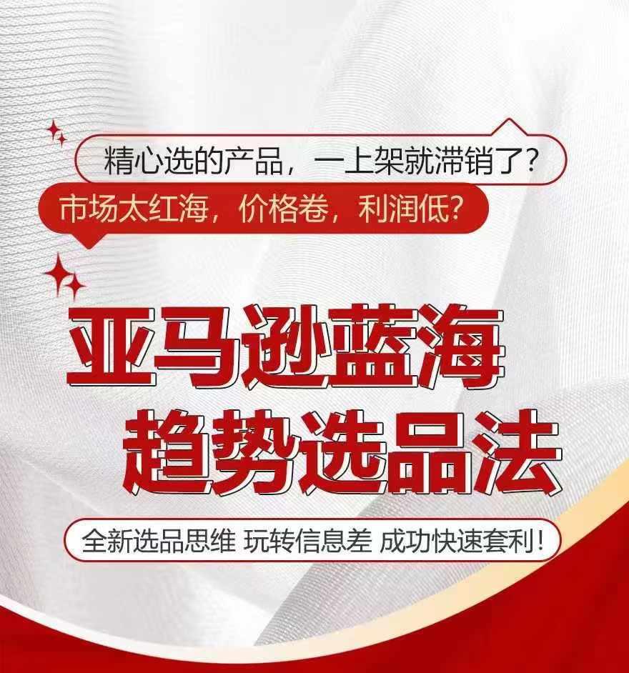 亚马逊蓝海趋势选法，全新选品思维，玩转信息差-爱我搜(25so)资源网