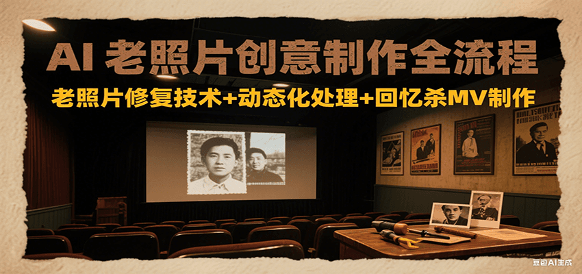 AI老照片创意制作全流程：老照片修复技术+动态化处理+回忆杀MV制作-爱我搜(25so)资源网