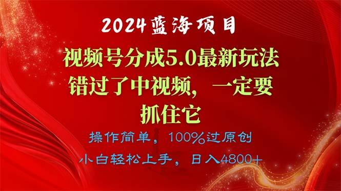 2024蓝海项目，视频号分成计划5.0最新玩法，错过了中视频，一定要抓住…-爱我搜(25so)资源网