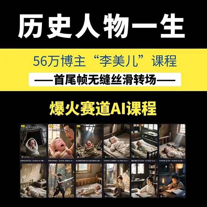 图片[1]-AI历史人物短视频创作，含IP打造、首尾帧无缝转场、智能体视频制作等核心教学内容-爱我搜(25so)资源网