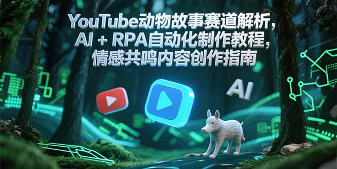 YouTube动物故事赛道解析，AI+RPA自动化制作教程，情感共鸣内容创作指南-爱我搜(25so)资源网