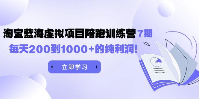 (9541期)黄岛主《淘宝蓝海虚拟项目陪跑训练营7期》每天200到1000+的纯利润-爱我搜(25so)资源网