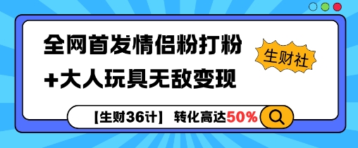 【生财36计】全网首发情侣粉打粉+大人玩具无敌变现-爱我搜(25so)资源网