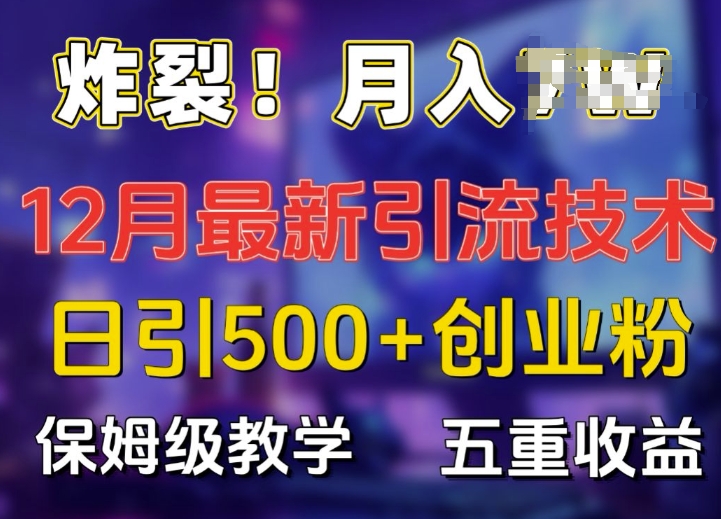 炸裂!揭秘12月最新日引流500+精准创业粉，多重收益保姆级教学-爱我搜(25so)资源网