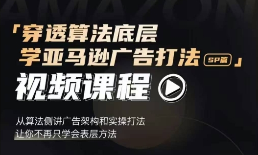 穿透算法底层，学亚马逊广告打法SP篇，从算法侧讲广告架构和实操打法，让你不再只学会表层方法-爱我搜(25so)资源网