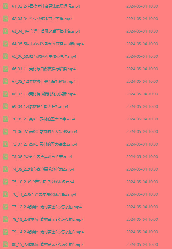 图片[4]-2024单品正价起号，直播素材投流选品：选品课+投流课+素材课+卡首屏/100节-爱我搜(25so)资源网