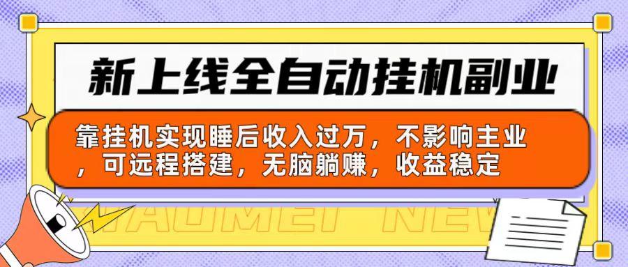 新上线全自动挂机副业：靠挂机实现睡后收入过万，不影响主业可远程搭建…-爱我搜(25so)资源网