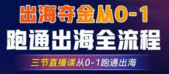 2025出海夺金从0-1跑通出海全流程，三节直播课从0-1跑通出海，教你用AI跑通全流程-爱我搜(25so)资源网