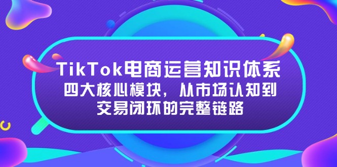 TikTok电商运营知识体系：四大核心模块，从市场认知到交易闭环的完整链路-爱我搜(25so)资源网
