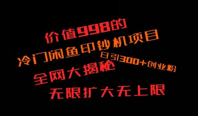 闲鱼流量印钞机项目大揭秘，日引300+创业粉，保姆级实操教程-爱我搜(25so)资源网