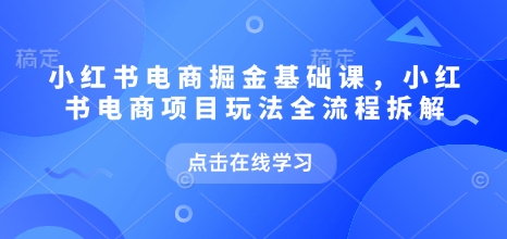 小红书电商掘金课，小红书电商项目玩法全流程拆解(更新5月)-爱我搜(25so)资源网
