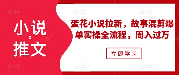 小说推文之蛋花小说拉新，故事混剪爆单实操全流程，周入过万-爱我搜(25so)资源网