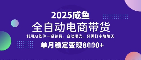 全网首发【闲鱼全自动电商带货】三年磨一剑，一朝露锋芒，单月稳定变现8k+【揭秘】-爱我搜(25so)资源网
