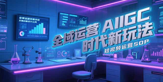 全域运营AIGC时代新玩法，文案封面设计公式，短视频运营SOP-爱我搜(25so)资源网