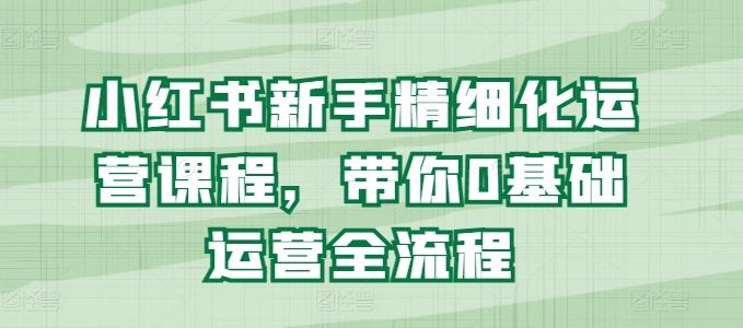 小红书新手精细化运营课程，带你0基础运营全流程-爱我搜(25so)资源网