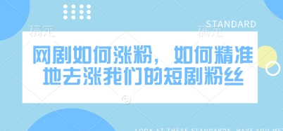 网剧如何涨粉，如何精准地去涨我们的短剧粉丝-爱我搜(25so)资源网