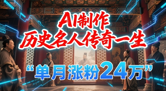 暴力起号！用AI制作历史名人传奇一生，单月涨粉24W，涨粉+变现赛道黑马来了-爱我搜(25so)资源网