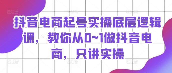 抖音电商起号实操底层逻辑课，教你从0~1做抖音电商，只讲实操-爱我搜(25so)资源网