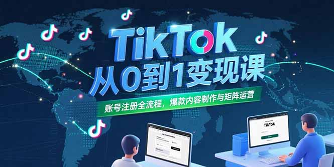 TikTok从0到1变现课，账号注册全流程，爆款内容制作与矩阵运营-爱我搜(25so)资源网
