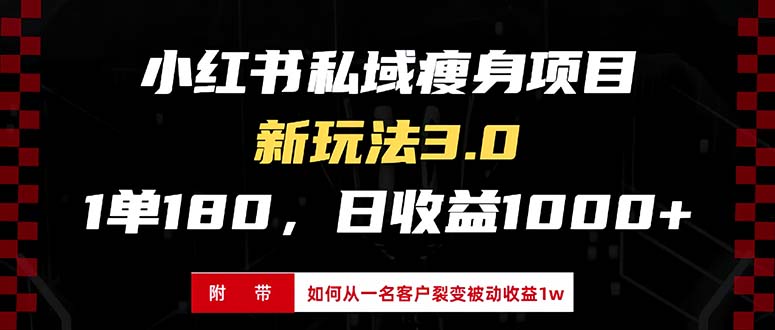 小红书瘦身项目3.0模式，新手小白日赚收益1000+(附从一名客户裂变收益…-爱我搜(25so)资源网