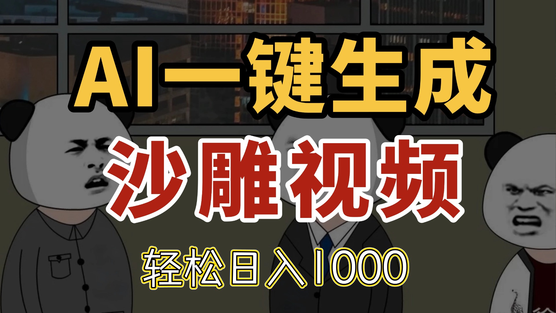 AI一键生成沙雕视频，一条视频千万播放，轻松日入1000-爱我搜(25so)资源网