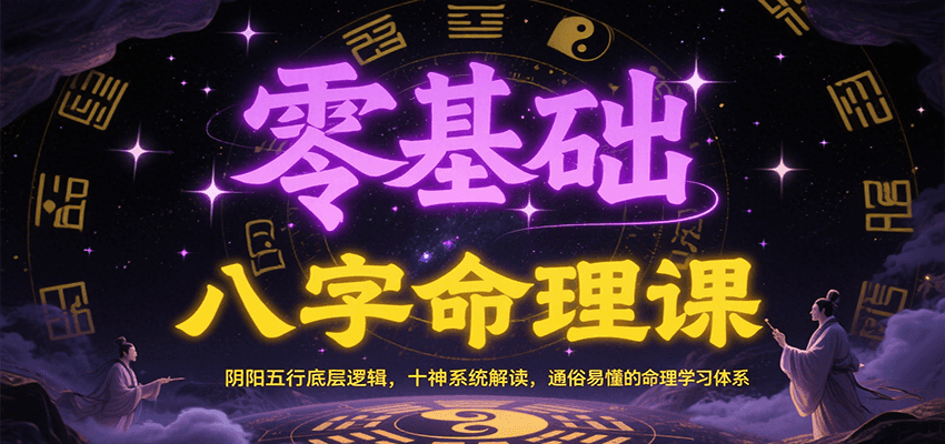 零基础八字命理课：阴阳五行底层逻辑，十神系统解读，通俗易懂的命理学习体系-爱我搜(25so)资源网