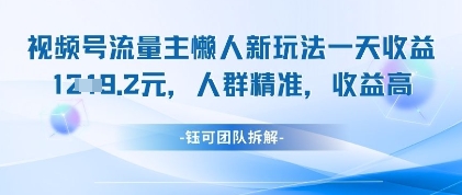 视频号流量主懒人新玩法，一天收益1k，人群精准收益高-爱我搜(25so)资源网