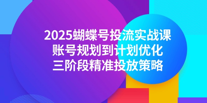 2025蝴蝶号投流实战课，账号规划到计划优化，三阶段精准投放策略-爱我搜(25so)资源网