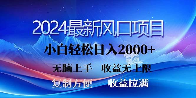 2024最新风口！三分钟一条原创作品，日入2000+，小白无脑上手，收益无上限-爱我搜(25so)资源网