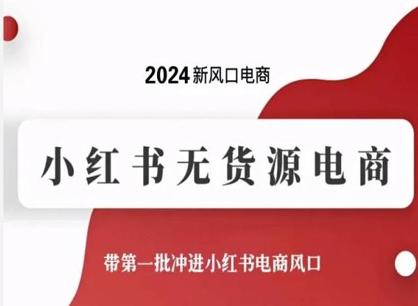 2024新风口电商，小红书无货源电商，带第一批冲进小红书电商风口-爱我搜(25so)资源网