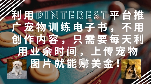 利用Pinterest平台推广宠物训练电子书，不用创作内容，只需要每天利用业余时间，上传宠物图片就能挣美金!-爱我搜(25so)资源网