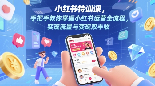 小红书特训课，手把手教你掌握小红书运营全流程，实现流量与变现双丰收-爱我搜(25so)资源网