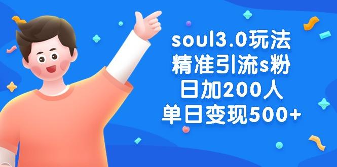 soul3.0玩法精准引流s粉，日加200人单日变现500+-爱我搜(25so)资源网