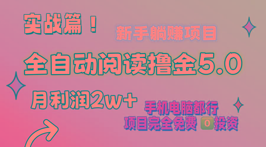 小说全自动阅读撸金5.0 操作简单 可批量操作 零门槛！小白无脑上手月入2w+-爱我搜(25so)资源网