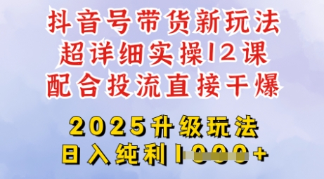 2025全新升级抖音带货玩法，一天纯利四位数，从剪辑到选品再到发布投流，超详细玩法揭秘-爱我搜(25so)资源网