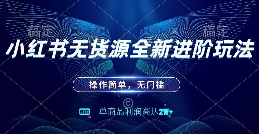 小红书无货源全新进阶玩法，操作简单，单商品利润高达2W+-爱我搜(25so)资源网