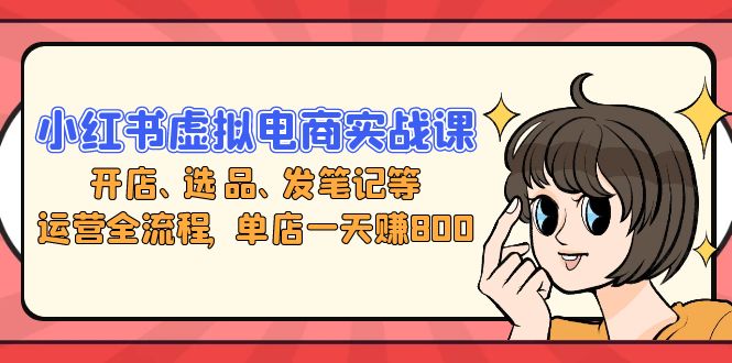 小红书虚拟电商实战课：开店、选品、发笔记等运营全流程，单店一天赚800-爱我搜(25so)资源网