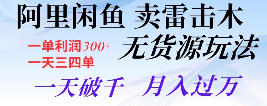 阿里闲鱼卖雷击木无货源玩法，一单利润300+，一天三四单，一天破千，月入过万-爱我搜(25so)资源网