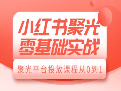 小红书聚光零基础实战，聚光平台投放课程从0到1-爱我搜(25so)资源网