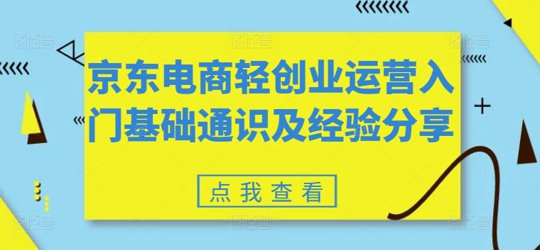 京东电商轻创业运营入门基础通识及经验分享-爱我搜(25so)资源网
