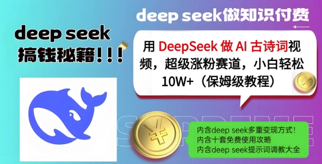 用DeepSeek做AI古诗词视频，超级涨粉赛道，小白轻松涨粉10W+(保姆级教程)-爱我搜(25so)资源网