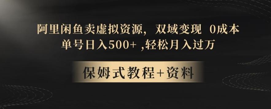 阿里闲鱼卖虚拟资源，双域变现，0成本，日入500+，轻松月入过万-爱我搜(25so)资源网
