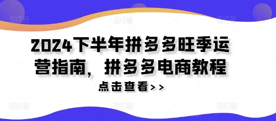 2024下半年拼多多旺季运营指南，拼多多电商教程-爱我搜(25so)资源网