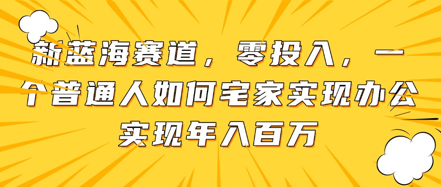 新蓝海赛道，零投入，一个普通人如何宅家办公实现年入百万-爱我搜(25so)资源网